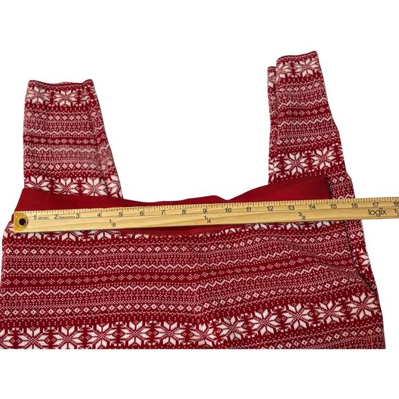 Yet Again Red Fair Isle Knit Leggings Women’s Large Holiday Nordic Print - Picture 5 of 7